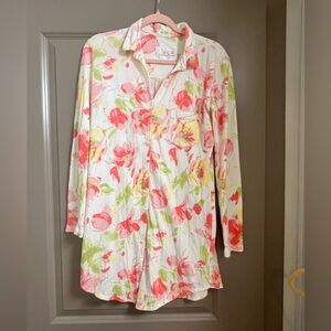 The Cats Pajamas Pima Cotton Sleep Shirt Floral Small